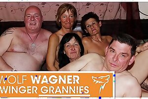 YUCK! Ugly old swingers! Grannies & grandpas have themselves a naughty fuck fest! WolfWagner.com